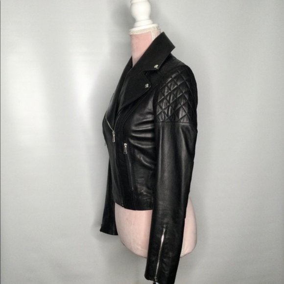Bebe black lambskin moto jacket - Picture 2 of 5